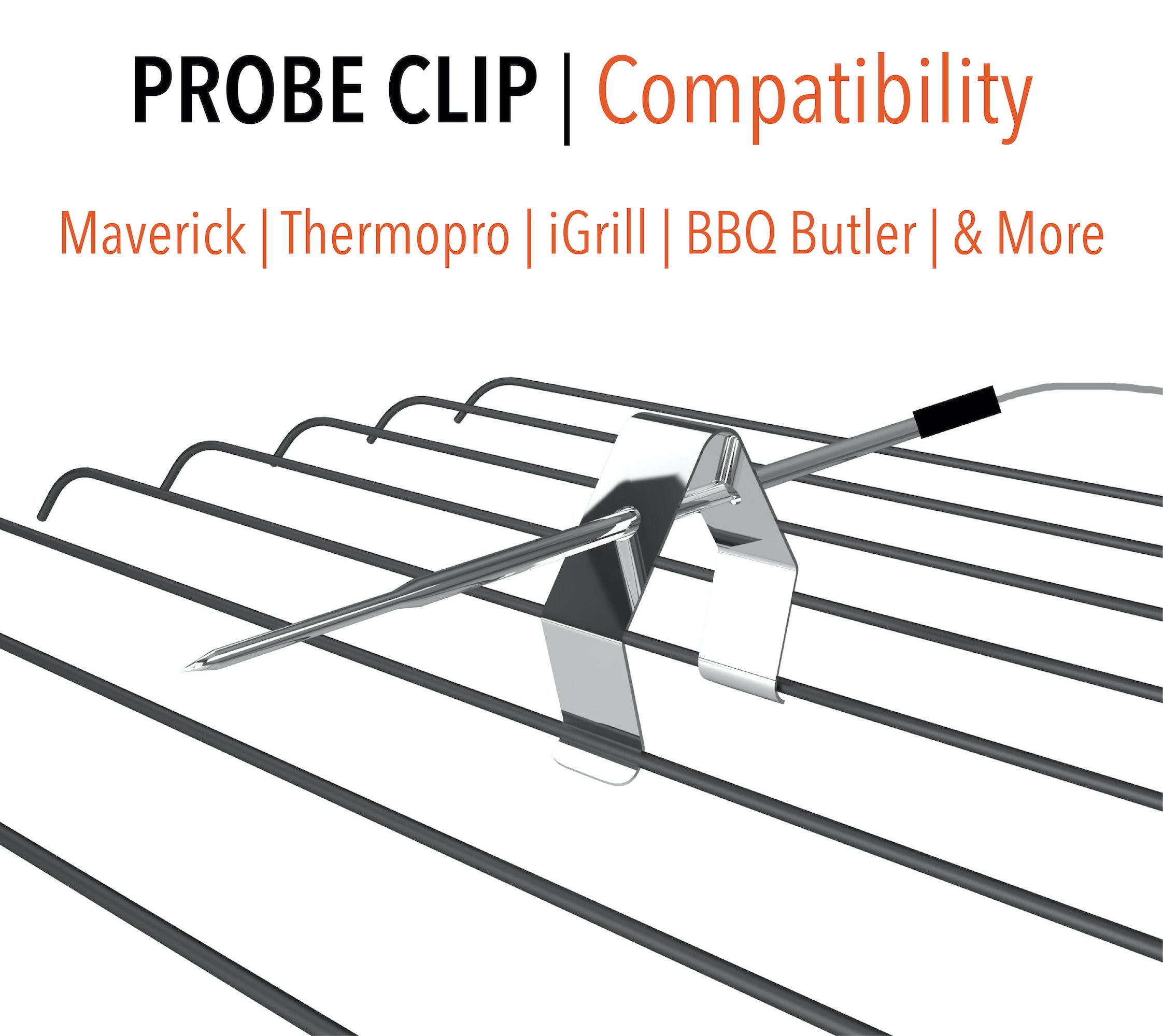 2 Pieces Thermometer Probe Clip Thermometer Probe Holder Clip Stainless  Steel Thermometer Probe Holder Mutifunctional Probe Clip BBQ Grill Probe  Clip