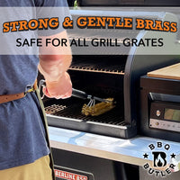 BBQ Butler Brass Grill Brush - Great for All Smoker/Grill Grates