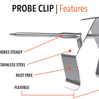 Single Hole Digital Thermometer Probe Clip - 2 Pack