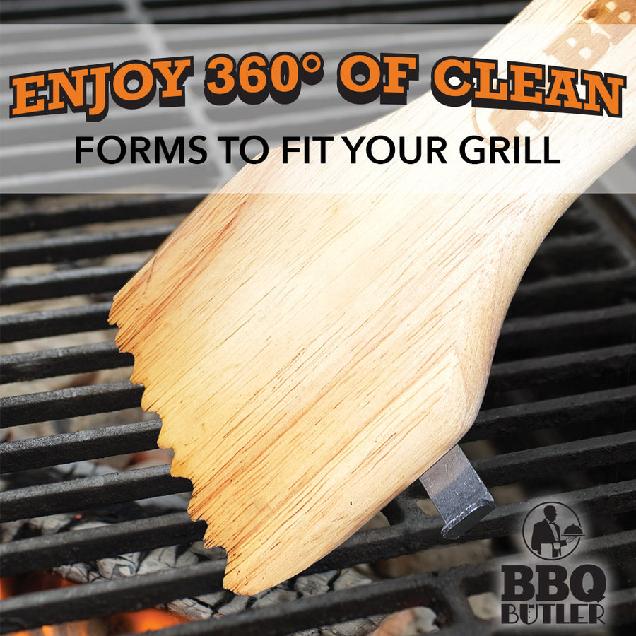 BBQ Bamboo Wooden Grill Scraper, for Griddle and Grills, Cleans Top and  Between, Fit to Traeger Grill